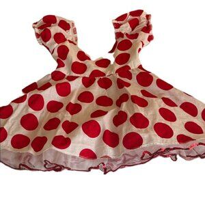 Art‎ Stone Kids Red Polka Dot Dress Ruffled Sleeves Mesh Skirt Party